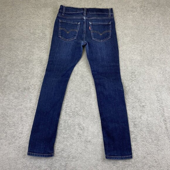 Levis Jeans 14 Reg (Fits 26x25) Blue 519 Extreme Skinny‎ Dark Wash Denim - Picture 2 of 9